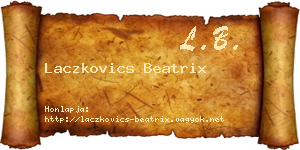 Laczkovics Beatrix névjegykártya